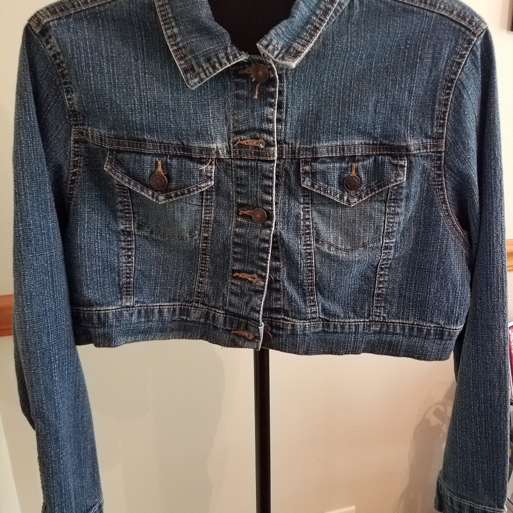 STAR crop jean jacket
